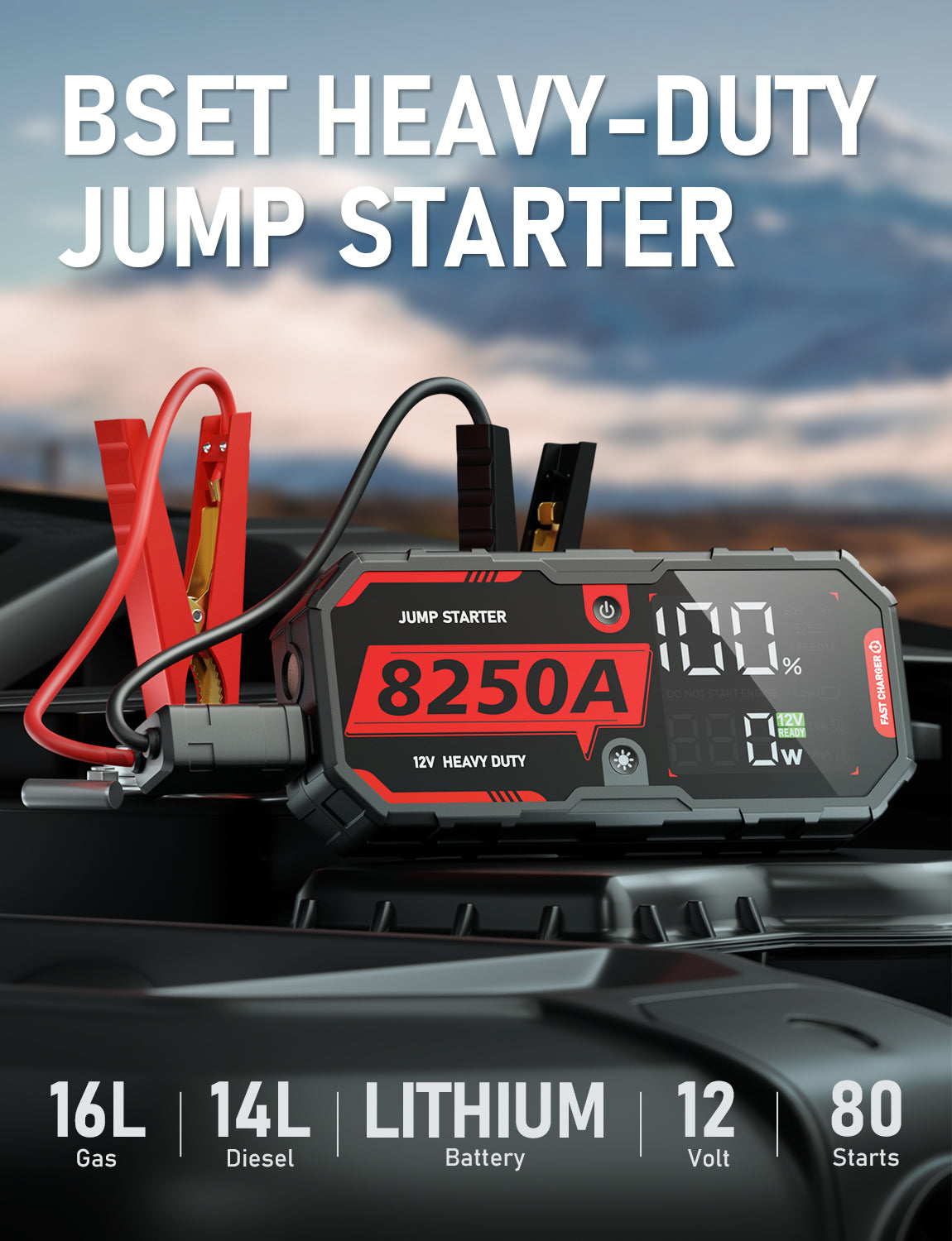 8250A Jump Starter Heavy Duty Battery Jump Starter Battery Pack